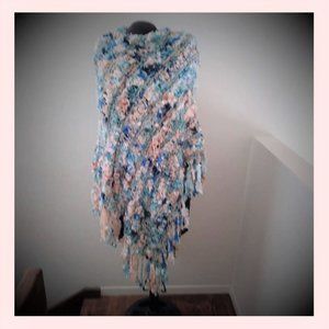 Ladies “Firecracker” Poncho – Handmade, Long